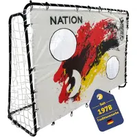 Best Sporting Voetbaldoelset 213 x 152 x 76 cm in zwart met doelmuur "Nation D"