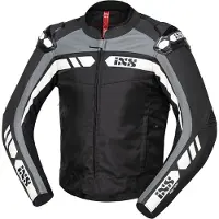 IXS RS-500 1.0 Zwart Grijs Wit Leather Textiele Motorjas Maat 52