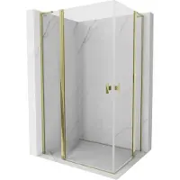 Mexen Mist L Duo draaideur douchecabine 115 x 110 , transparant, goud - 8A4L-115-110-50-00