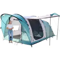Skandika tunneltent Egersund 3 Sleeper Protect - Camping tent voor 3 personen, Sleeper-technologie, ingenaaide tentvloer, nachtzwarte slaapcabine, 2 m stahoogte, waterdicht, 5000 mm waterkolom
