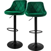 ML-Design Set van 2 barkrukken Greg velvet | fluweel groen 47x106x37 cm barkrukken | NADUVI