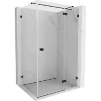 Mexen Lunar T douchecabine scharnierend rechts 120 x 80 , transparant, zwart - 834T-120-080-70-00-P