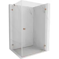 Mexen Lunar-B douchecabine openslaande deur rechts 95 x 80 , transparant, geborsteld koper - 832-095-080-65-00-P