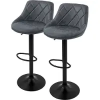ML-Design Set van 2 barkrukken Holly kunstleer | kunstleer grijs 37x106x47 cm barkrukken | NADUVI