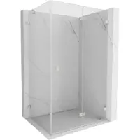 Mexen Lunar-F inklapbare douchecabine rechts 100 x 90 , transparant, geborsteld nikkel - 836-100-090-97-00-P