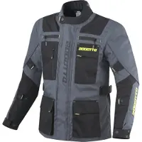 Bogotto Covelo Waterdichte Zwart Grijs Fluo Geel Textiele Motorjas Maat XS