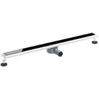 vidaXL Doucheafvoer glazen dekking met 360° sifon Zwart 100 cm