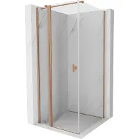 Mexen Mist T douchecabine scharnierend 120 x 120 , transparant, geborsteld koper - 8A4T-120-120-65-00