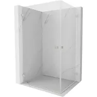 Mexen Lunar-B Duo draaideur douchecabine 100 x 90 , transparant, geborsteld nikkel - 832-100L-095P-97-00