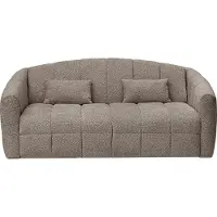 Vente-unique Vierzitsslaapbank express in taupe boucléstof - Slaapruimte 160 cm - Matras 13 cm RETUNA