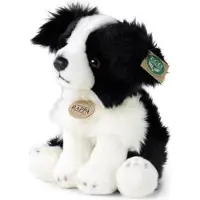 Rappa Eco Friendly Serie - Pluchen Border Collie Hond - 30 cm - Zwart en Wit - Milieuvriendelijk