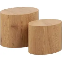 Actona Dice Bijzettafel Set van 2 - Ovaal - Wild Oak