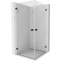 Mexen Lunar-B Duo douchecabine scharnierend 75 x 75 , transparant, zwart - 832-075L-075P-70-00
