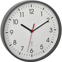 TFA Analoge wandklok met glazen afdekking en secondewijzer, model 60.3550.10, van