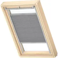 Velux Origineel Plisségordijn (FHL), Zilveren Kozijn, MK06, Dark Grey