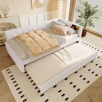OKWISH Luxe Montessori Vloerbed (140x200) - Naturel Massief Houten Grondbed met Hekje & Deurtje - Speelhuisje & Kinderbed