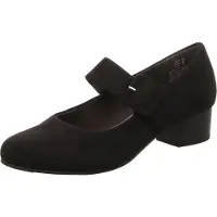 Jana pumps met bandjes en klittenbandsluiting, veganistisch, zwart, maat 38 EU