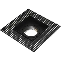 LEDVION – Trimless LED Inbouwspot Vierkant 130x130mm – Zwart – Dimbaar – Kantelbaar – GU10 – IP20