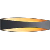 Arcchio LED-wandlamp Jelle, zwart, Woon-/ Eetkamer, Aluminium, Modern, LED wandlamp