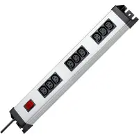 Kopp POWERversal, intern, C13 stekkerdoos, zwart, rood, zilver, 9 stopcontacten, 10A, 250V