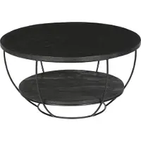 LivingFurn salontafel evan norris 85x85x44 cm mangohout / gecoat staal