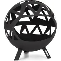 Blumfeldt Vuurschaal Ø 66 cm - Robuuste outdoor stalen vuurschaal - Voor balkon, tuin en camping - Verrijdbare - 68 cm hoog - Met standaard - Weerbestendige vuurschaal voor de tuin - Zwart