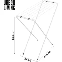 Urban Living Wasrek/droogrek - wit - metaal - 83 x 89 x 34 cm - staand