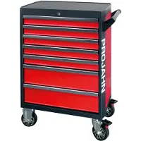 Projahn Werkplaatswagen GALAXY, plaatstaal, 7 schuifladen, tot 450 kg, afsluitbaar, rood/antraciet
