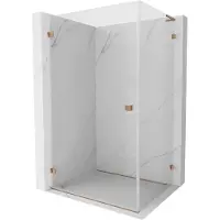 Mexen Lunar-B L douchecabine scharnierend links 100 x 80 , transparant, geborsteld koper - 832L-100-080-65-00-L