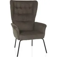 Hjh LIVING Relax stoel / Wing stoel HAVENIO stof donkergrijs