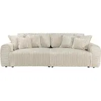 Vente-unique Vierzits slaapbank met diepere zit in grof ribfluweel beige TELARO