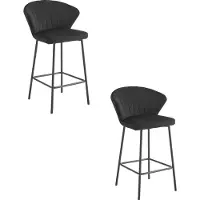 Leobert Barstoel Valora GATTA, zwart, 2 stuks | Twee zwarte barstoelen voor de bar of keuken
