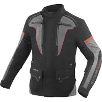 Bogotto Shado, 2-in-1 waterdichte motorfietsjas van textiel, zwart/grijs/rood, maat S