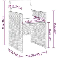 vidaXL Tuinstoelen met kussens, 4 stuks, bruin, polyrotan