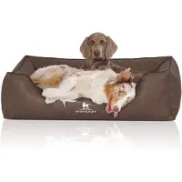Knuffelwuff Hondenbed Henderson van kunstleer XXL 120 x 85cm bruin