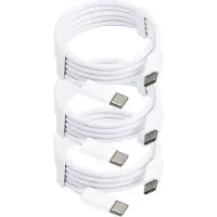MMOBIEL 3x USB - C naar USB - C Oplaad Kabel 2 meter Wit - voor Telefoon / Tablet / Laptop