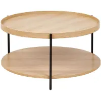 Beliani LANDER - Salontafel - Lichtbruin/Zwart - Hout