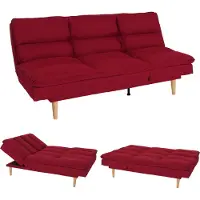 Mendler Slaapbank -M79, slaapbank voor gasten, slaapfunctie ligoppervlak 180x110cm ~ stof/textiel bordeaux