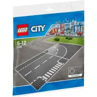 LEGO 7281 Gebogen wegenplaten + T-splitsing