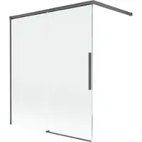 Mexen Rox badwand 2-delig schuifbaar 140 x 150 , transparant, geborsteld schietgrijs - 8C9-140-003-66-00
