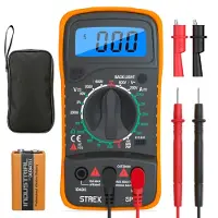 Strex Digitale Multimeter - AC / DC - 9V Batterij Klemtangen Opberghoes - 14.5 x 7 x 4 cm
