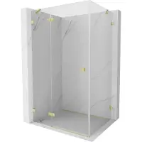 Mexen Lunar douchecabine scharnierend links 100 x 80 , transparant, goud geborsteld - 834-100-080-55-00-L