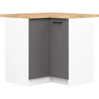 Akord Hoek Keukenkast modulaire OLIWIA S90/90 / Onderkast / Furniture Factory / Wit - Grafietgrijs / 90 x 85 x 46 cm