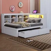 OKWISH Velours opbergbed 90x200 cm – Schelpvormig verstelbaar hoofdeinde – Met lattenbodem – Roze – Gouden poten