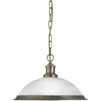 Searchlight Glazen hanglamp Bistro, dimbaar, brons / oud-messing, Woon-/ Eetkamer, metaal, Antiek, hanglamp