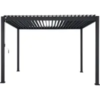 Mirador Pergola 111 Deluxe 3x3,6 m Aluminium Antraciet verstelbaar lamellendak Tuin Terras Pergola Wintervast Stabiel Paviljoen