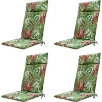 Madison tuinstoelkussen hoge rug cala green ca. 120x50 cm set van 4