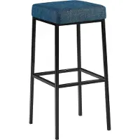 CLP Montreal 85 Barkruk - Voetsteun - Stof - blauw zwart