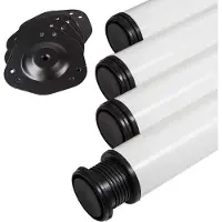 Sotech 4 stuks tafelpoot, wit rond, diameter: 60 mm, hoogte: 870 mm, verstelbaar, belastbaar tot 75 kg
