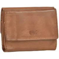 Bear design Compacte Portemonnee met Overslag Cow Lavato Cognac
